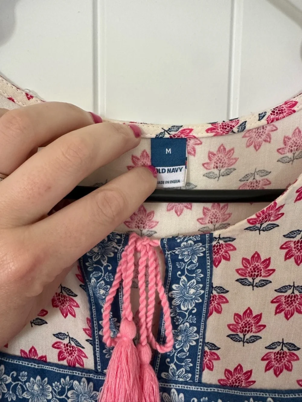 Old Navy Pink Floral block print dress - Picture 2 of 3